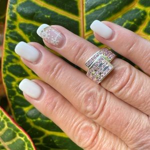 Pink/Purple CZ Sterling Silver Ring